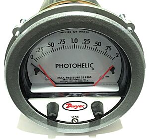 Differential Pressure Gauge; 0-3.0" WC, Photohelic®, Uninstalled