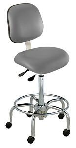 Chair; ISO 5, Vinyl, Pebble, Tubular Steel, 25" - 32", Ergonomic Backrest, Waterfall Seat, With Footring, Elite EES-H-RC, Biofit