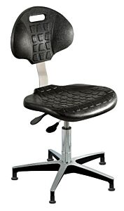 Chair; ISO 8, Polyurethane, Cast Aluminum, 16" - 21" Seat Height, Glides, UniqueU UUA-L-HG, Biofit