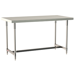 Mobile-Ready All 304 Stainless Steel TableWorx Work Table with 304 Stainless Steel I-frame, 24"x24", Metro, TWM2424SI-304-S