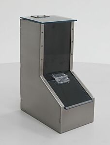 Dispenser; Small Parts, 304 Stainless Steel, 5"W x 8"D x 11.5"H, 1 Compartment, Benchtop/Wall Mount