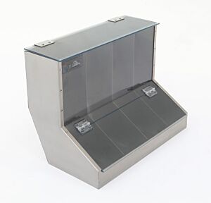 Dispenser; Small Parts, 304 Stainless Steel, 17.5"W x 10.5"D x 13"H, 4 Compartments