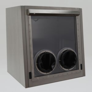 Glove Box; Insulated, 304 Stainless Steel, 41" W x 33" D x 43" H, 2 Glove Ports, Full Tilt-Up Window, 240 V