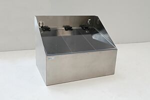 Dispenser; Glove, 304 Stainless Steel, 15.75"W x 11.5"D x 12"H, 3 Compartments, Wall Mount