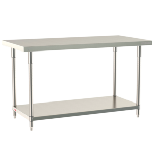 Mobile-Ready 316 Stainless Steel TableWorx Work Table with 304 Stainless Steel Under Shelf and Components, 24"x24", Metro, TWM2424FS-316-S