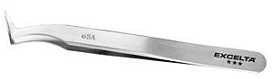Tweezer, Angled Precision Point; Excelta Three-Star, Stainless Steel