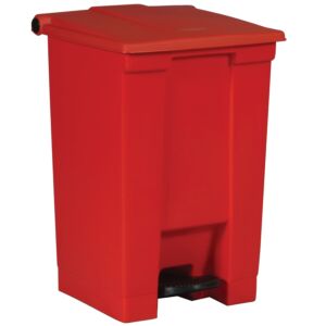 Waste Receptacle; Step-On, 15.75"W x 16.25"D x 23.63"H, 12 gal, Red, Medical, Rubbermaid