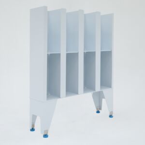 Garment Dispenser Station; 8 Compartments, Double Sided, Polypropylene, 24" W x 24" D x 62.25" H