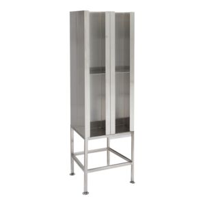 Garment Dispenser Station; 8 Compartments, Double Sided, 304 Stainless Steel, 24" W x 24" D x 62.25" H