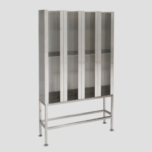 Garment Dispenser Station; 8 Compartments, Single Sided, 304 Stainless Steel, 48" W x 12" D x 62.25" H