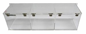 Wall-Mount Cabinet; Acrylic, 49" W x 12.5" D x 12.5" H, Compartments: 3 Chambers, Chamber Height: 12", Non-Locking