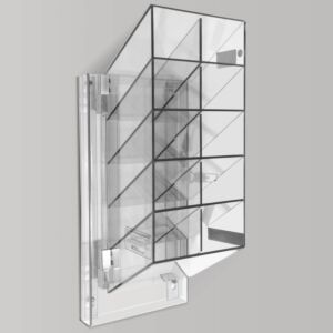 Safety Glasses Holder; BioSafe® Acrylic, 8" W x 7" D x 19.875" H, 10 Compartments, Wall Mount