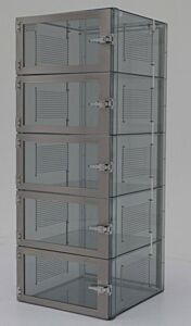Desiccator; Adjust-A-Shelf™, Static Dissipative PVC, 5 Chambers, 18" W x 18" D x 60" H
