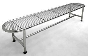 Gowning Bench; 304 Stainless Steel, Tubular Top, 72"W x 16"D x 19"H, Free Standing, Cylindrical Tube