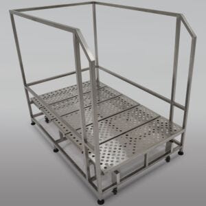 Mobile Work Platform; 1 Step, 304 or 316 Stainless Steel, 36" W x 54" D x 48" H, 54" Deep, BioSafe®,  300 lbs Capacity