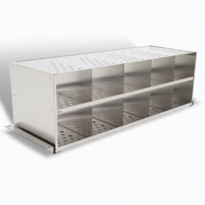 Bootie Rack; Powder-Coated Steel, Detachable, for 46" W x 15.5" D x 18" H Gowning Benches