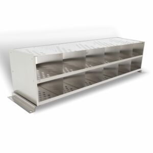 Bootie Rack; Powder-Coated Steel, Detachable, for 58" W x 15.5" D x 18" H Gowning Benches