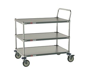 Cart; Grade A Pharma, Stainless Steel, 3 shelves, 24" W x 36" D x 39" H, InterMetro, CRLS433NFS