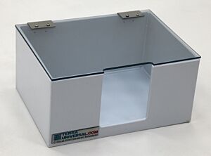 Wiper Dispenser; Polypropylene, 12"W x 9"D x 6"H, 1 Compartment, Benchtop, Enclosed Bin