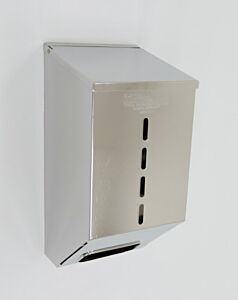 Dispenser; Glove, 304 or 316 Stainless Steel, 8"W x 8"D x 17"H, 1 Compartment, Without Catch Basin, Wall Mount