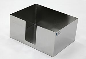 Wiper Dispenser; 304 or 316 Stainless Steel, 9.5"W x 9.5"D x 6"H, 1 Compartment, Benchtop, Open Bin