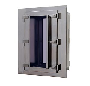 Pass-Through; CleanMount® CleanSeam™, 12" W x 12" D x 24" H ID, Flush Wall Mount, 304 or 316 Stainless Steel
