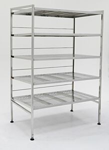 Storage Rack; Perforated, 304 Stainless Steel, 48" W x 28" D x 72" H, 5 Shelves