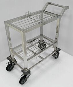 BioSafe® Cleanroom Cart; Round Tube, Wafer Boxes, 304 Stainless Steel, 31" W x 18" D x 40" H