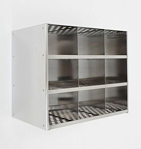 Wall Mount Multifunctional Storage System, 304 SS, 24" W x 14.5" D x 20.3" H, Perforated Shelves, 9 Slots