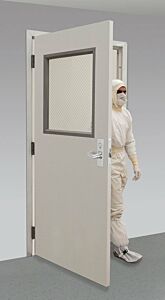 Fire-Rated Door; Single Left Swing, 32" W x 80" H, 90 Min. Fire Rating, Cylindrical Lock Prep, 10" W x 10" H Window