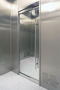 Pre-Hung All-Glass Cleanroom Door System, Manual Single Left Swing, 36"W x 80"H