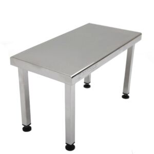Gowning Bench; 304 Stainless Steel, Solid Top, 24" W x 15.5" D x 18" H, Free Standing, Square Tube