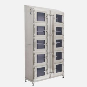 Desiccator; Double Doors w/ 10 Inset Doors, Stainless Steel, 48" W x 18" D x 92.5" H, Series 300