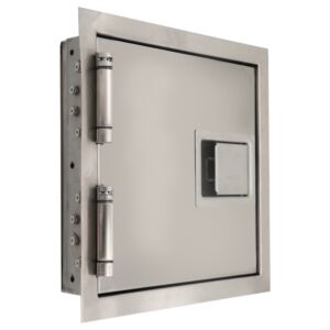 Access Door; Fire-Rated, Insulated, for Pass-Throughs, 14" W x 2.6" D x 14" H, Stainless Steel Frame