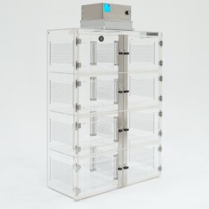 Laminar Flow Cabinet; HEPA-Filtered, Acrylic, 10 Compartments, 36.75" W x 16" D x 70" H