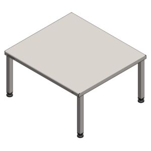Extra-Large Cleanroom Gowning Bench, 304 Stainless Steel, Solid Top, 34" W x 34" D x 18" H, Free Standing, Square Tube