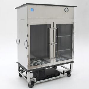 Cart; Cleanroom, PureFlow, Stainless Steel, 52.5" W x 29.5" D x 73" H, 3, 2 Doors, 120 V