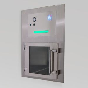 Pass-Through; Smart®, Recirculating HEPA Filtration, CleanMount CleanSeam, 18" W x 24" D x 18" H ID, Flush Wall Mount, 304 or 316 SS, 120 V