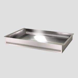 Tray; Non-Perforated, 304 Stainless Steel, 21.3" W x 14.5" D x 2.6" H