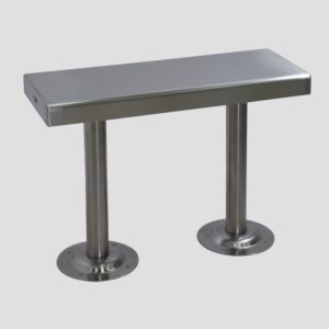 BioSafe® Gowning Bench; 304 Stainless Steel, Solid Top, 24" W x 9" D x 18" H, Floor Mounted, Cylindrical Base