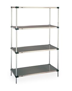 Shelving System; 24"W, Solid, 304 Stainless Steel, InterMetro, Super Erecta