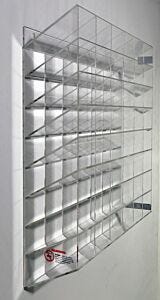 Safety Glasses Holder; ValuLine™ Acrylic, 19.3125" W x 5.75" D x 26.375" H, 48 Compartments, Wall Mount