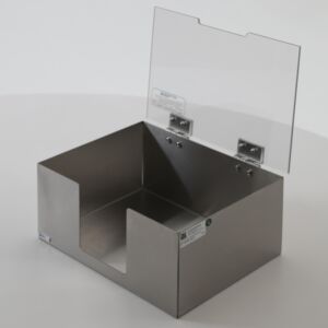 Wiper Dispenser; 304 Stainless Steel, 12"W x 9"D x 6"H, 1 Compartment, Benchtop, Enclosed Bin