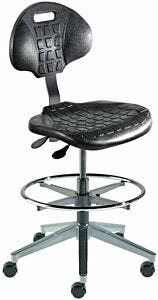 Chair; ISO 8, Polyurethane, Tubular Steel, 16" - 21" Seat Height, Safety Casters, UniqueU UUS-L-RC, Biofit