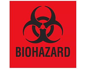 Biohazard Warning Label, Paper, 1" x 1"