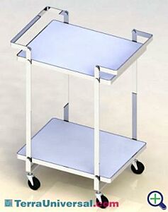 Cart; Cleanroom, Service, Stainless Steel, 36" W x  18" D x 38" H