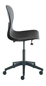Chair; ISO 7, ISO 8, Polypropylene, Black, Nylon Composite, 16" - 21", Ergonomic Backrest, Waterfall Seat, W/O Footring, Skoop KXR-L-RC, Biofit