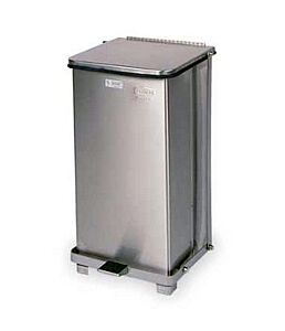 Waste Receptacle; 304 SS, 12"W x 12"D x 23"H, 12 gal, Cleanroom, Rubbermaid