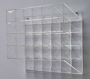 Safety Glasses Holder; ValuLine™ Acrylic, 19.3125" W x 5.75" D x 14.875" H, 24 Compartments, Wall Mount