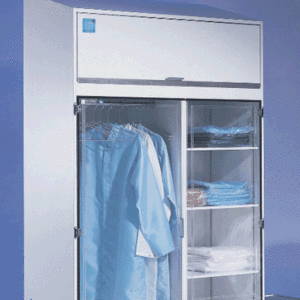 Garment Cabinet; 304 SS, SDPVC Windows, 52"W x 26.5"D x 94"H, Hanger Rod and Shelves